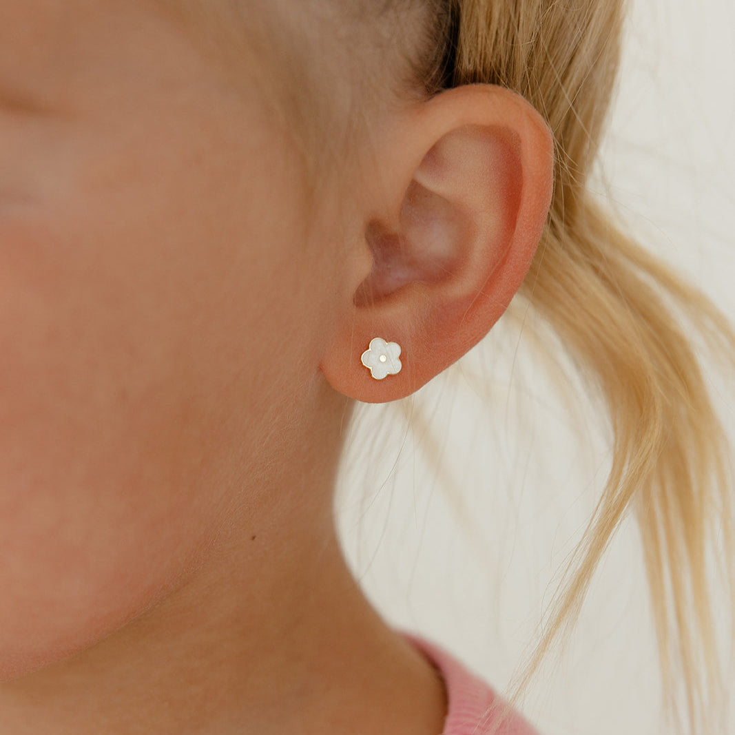 Daisy Enamel Flat Back Stud