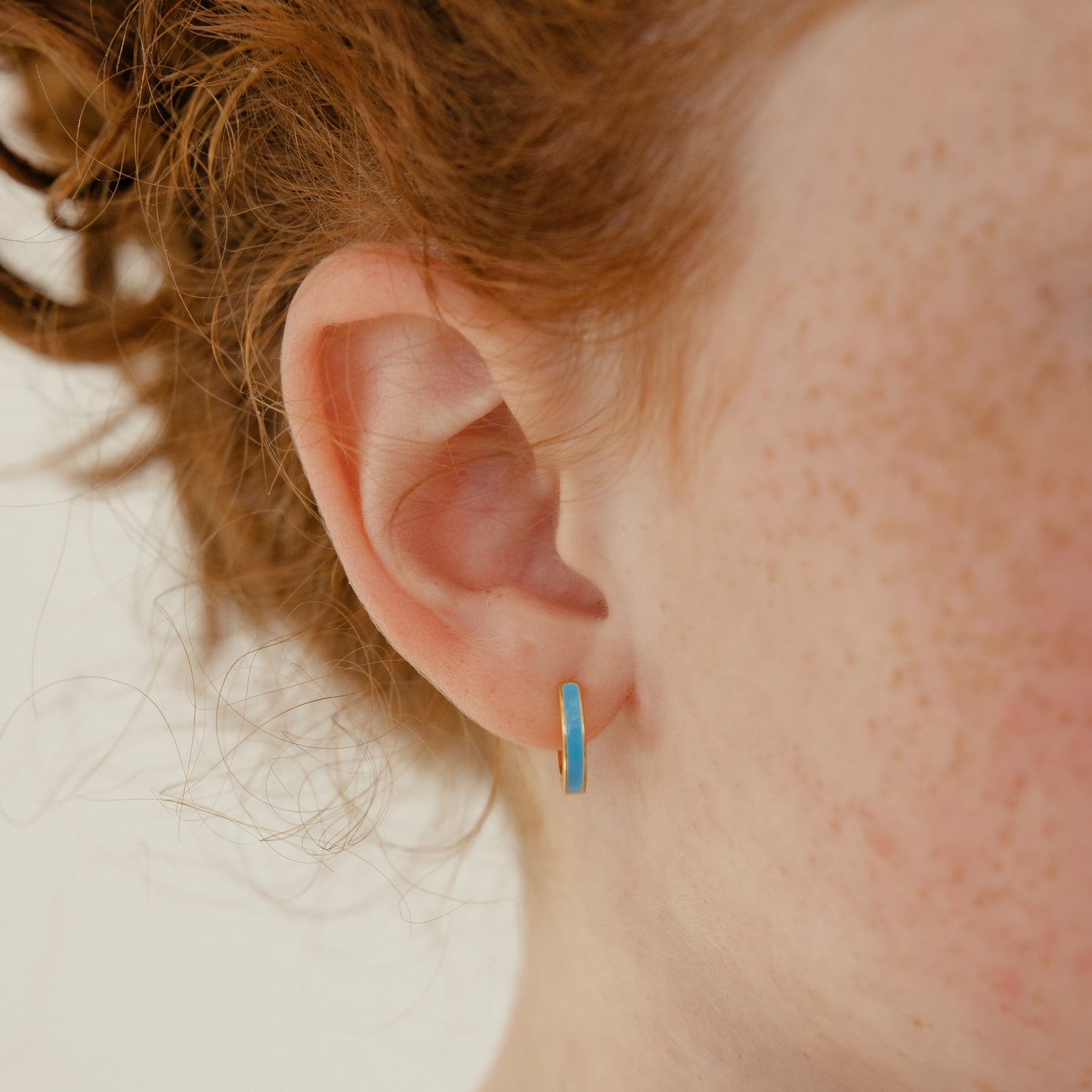Colorful Enamel Hoops in Titanium