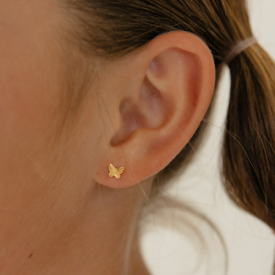 Textured Butterfly Flat Back Stud