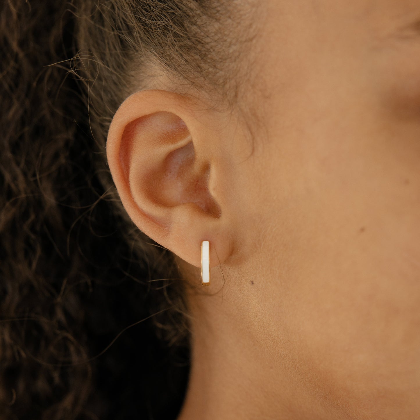 Colorful Enamel Hoops in Titanium