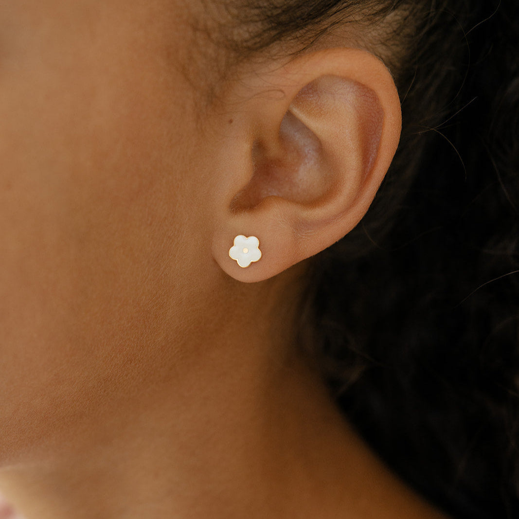 Daisy Enamel Flat Back Stud