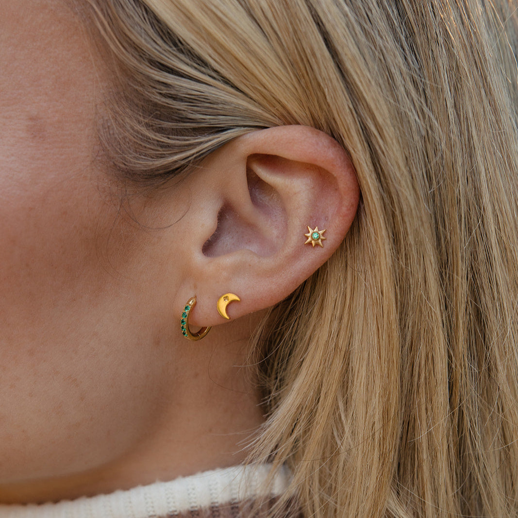 Crescent Flat Back Stud