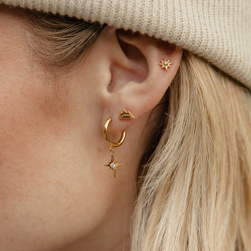 Twilight Charm Hoops in Titanium