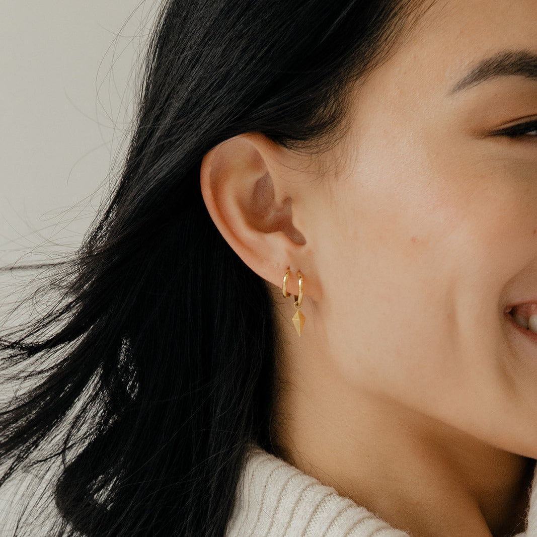 Pyramid Titanium Hoop Charm