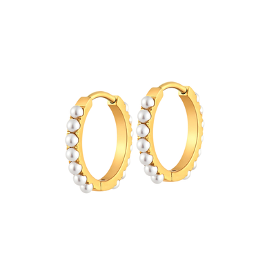 Titanium Pearl Hoops