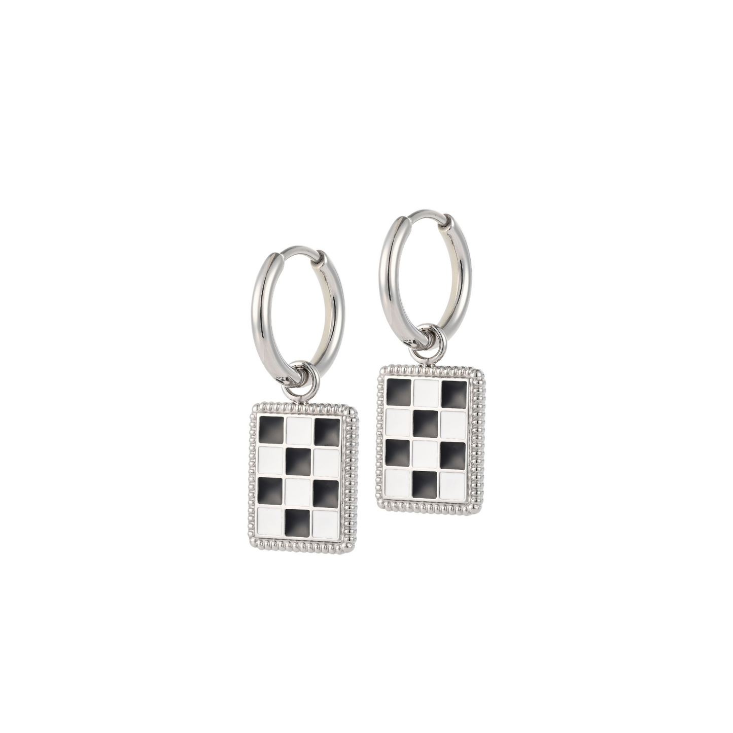 Checkered Charm Hoops