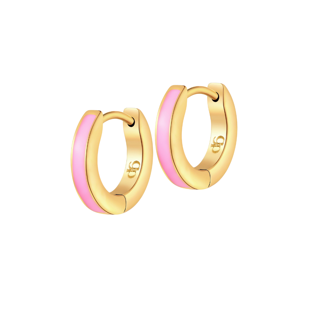 Colorful Enamel Hoops in Titanium