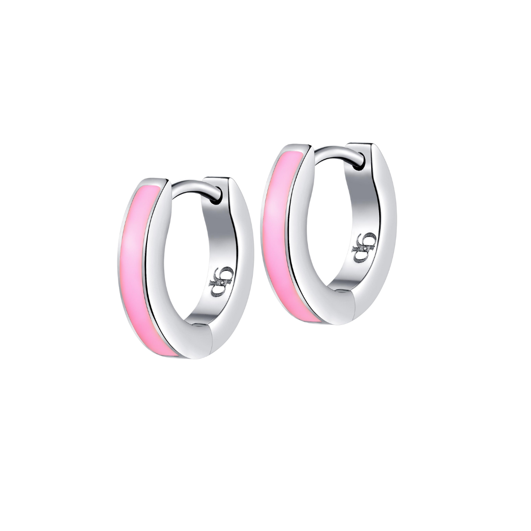 Colorful Enamel Hoops in Titanium
