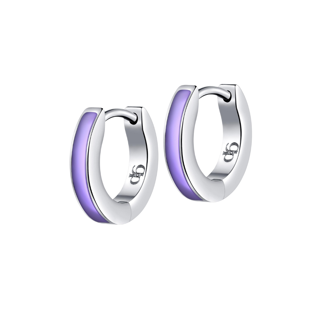 Colorful Enamel Hoops in Titanium