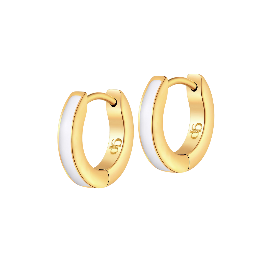 Colorful Enamel Hoops in Titanium