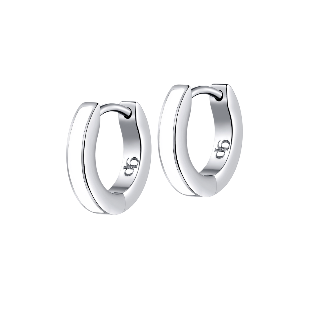 Colorful Enamel Hoops in Titanium