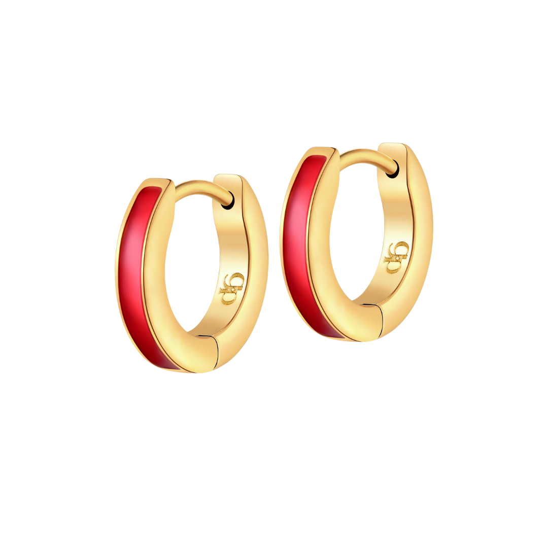 Colorful Enamel Hoops in Titanium