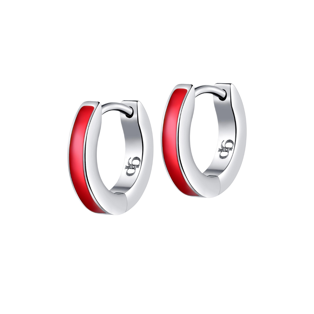 Colorful Enamel Hoops in Titanium