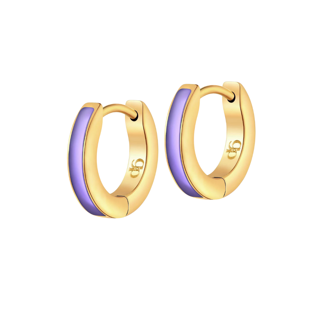 Colorful Enamel Hoops in Titanium