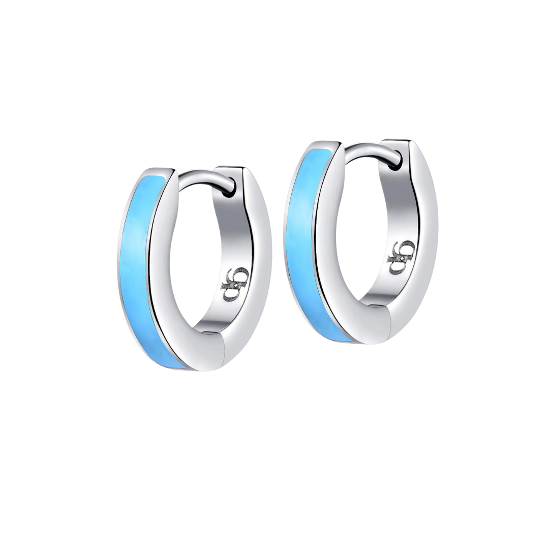 Colorful Enamel Hoops in Titanium