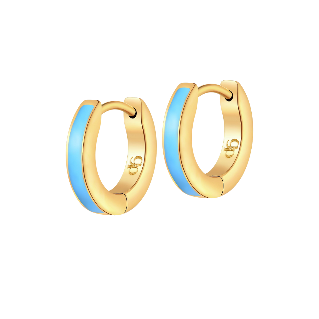 Colorful Enamel Hoops in Titanium