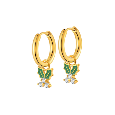 Holly Charm Hoops