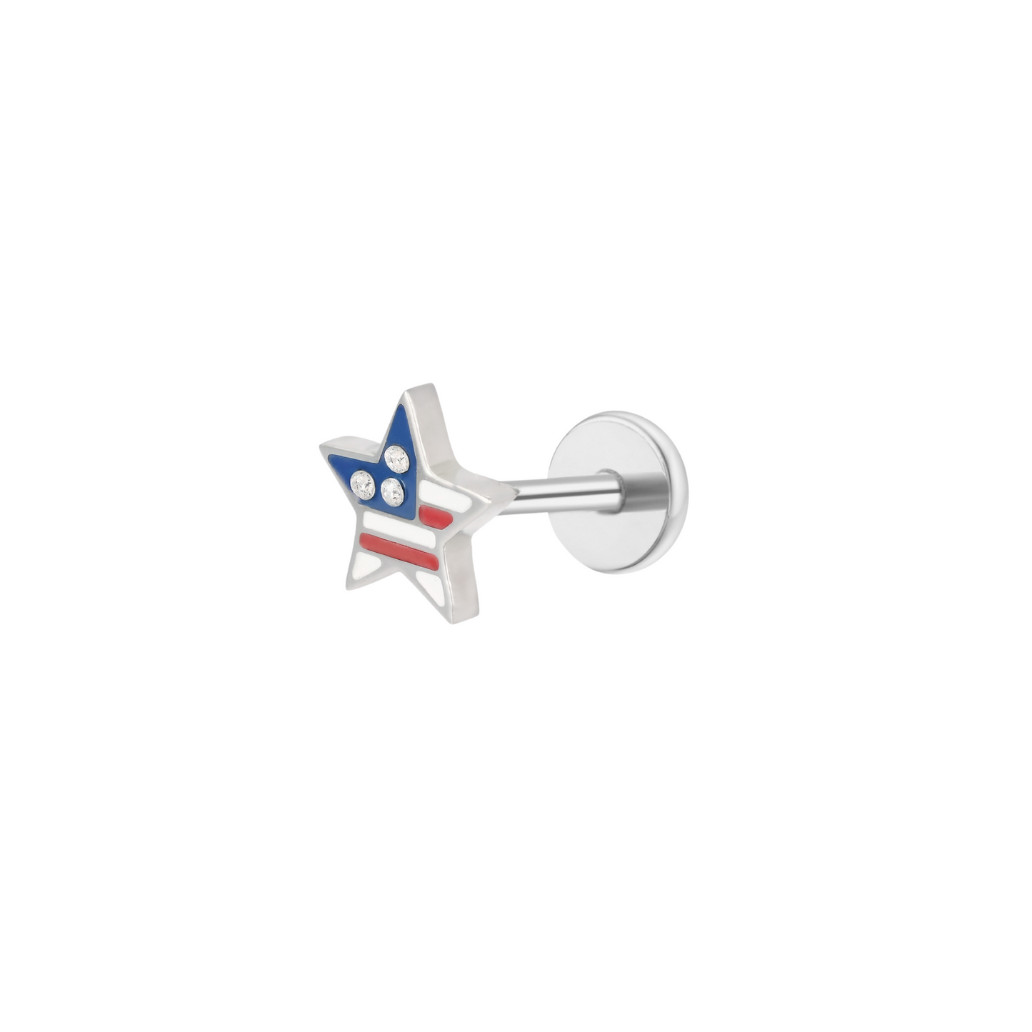 Stars and Stripes Flat back Stud