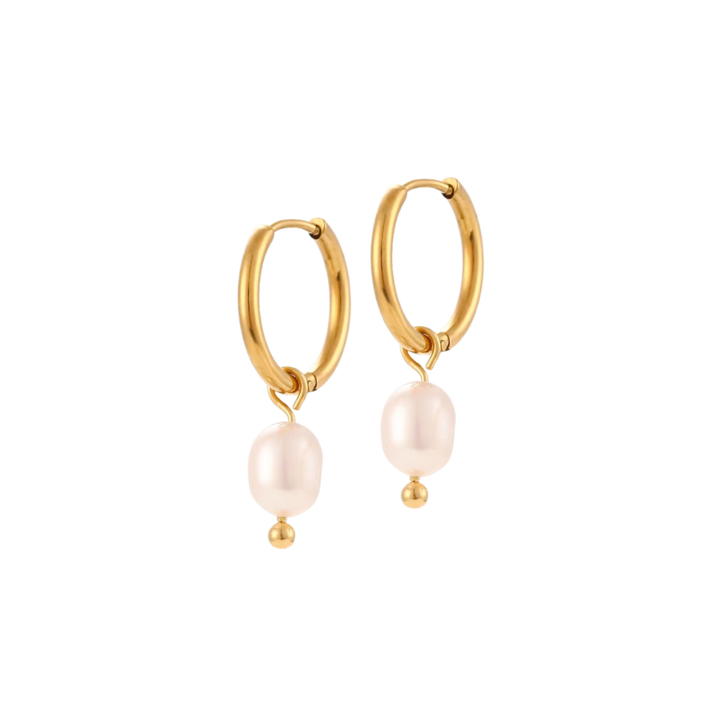 Pearl Charm Hoops