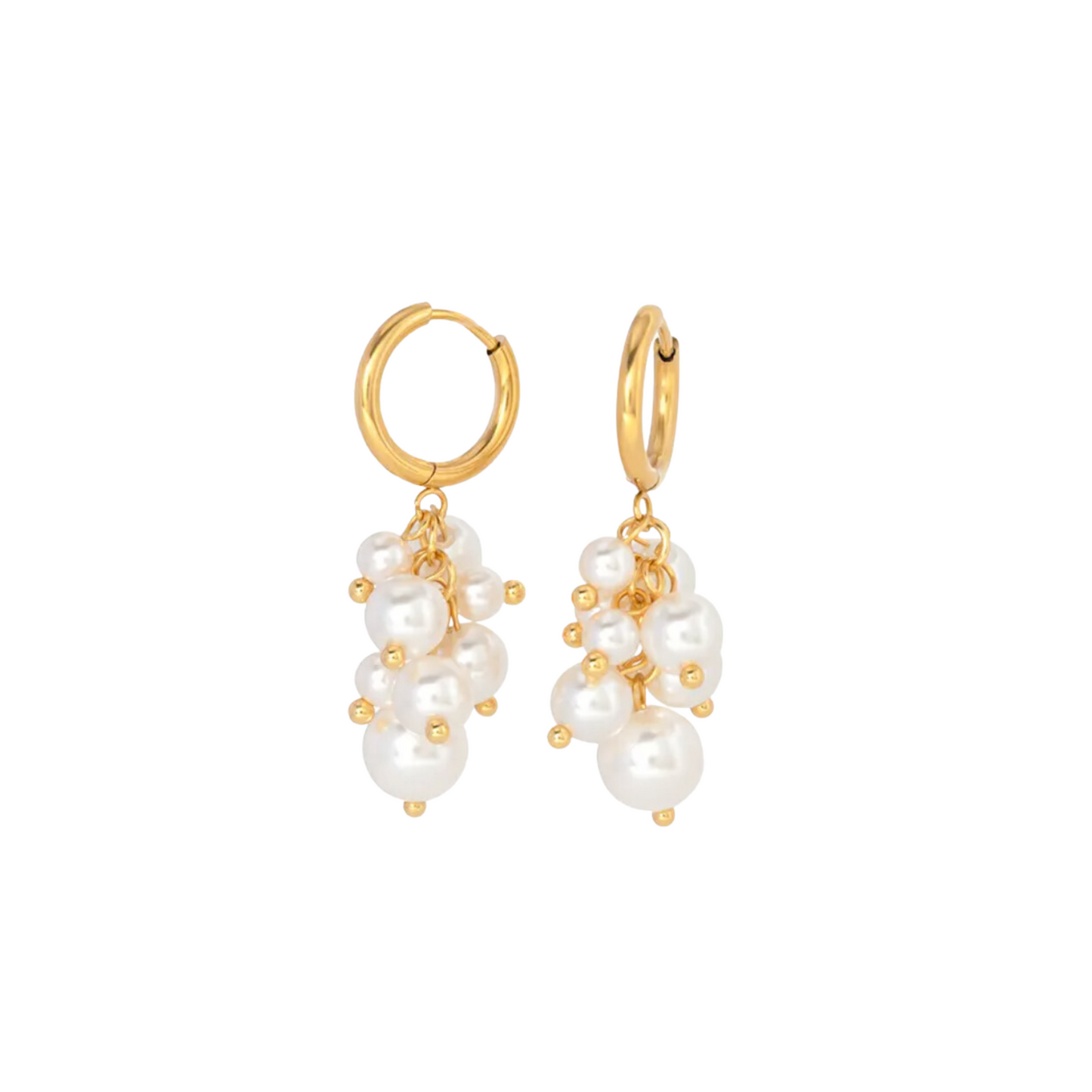 Pearl Cluster Hoops