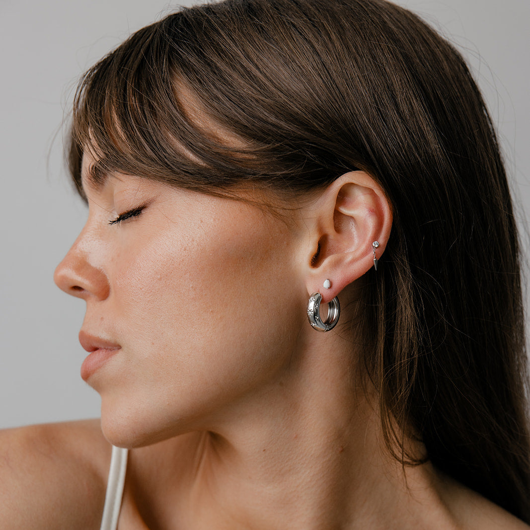 Opal Teardrop Flat Back Stud