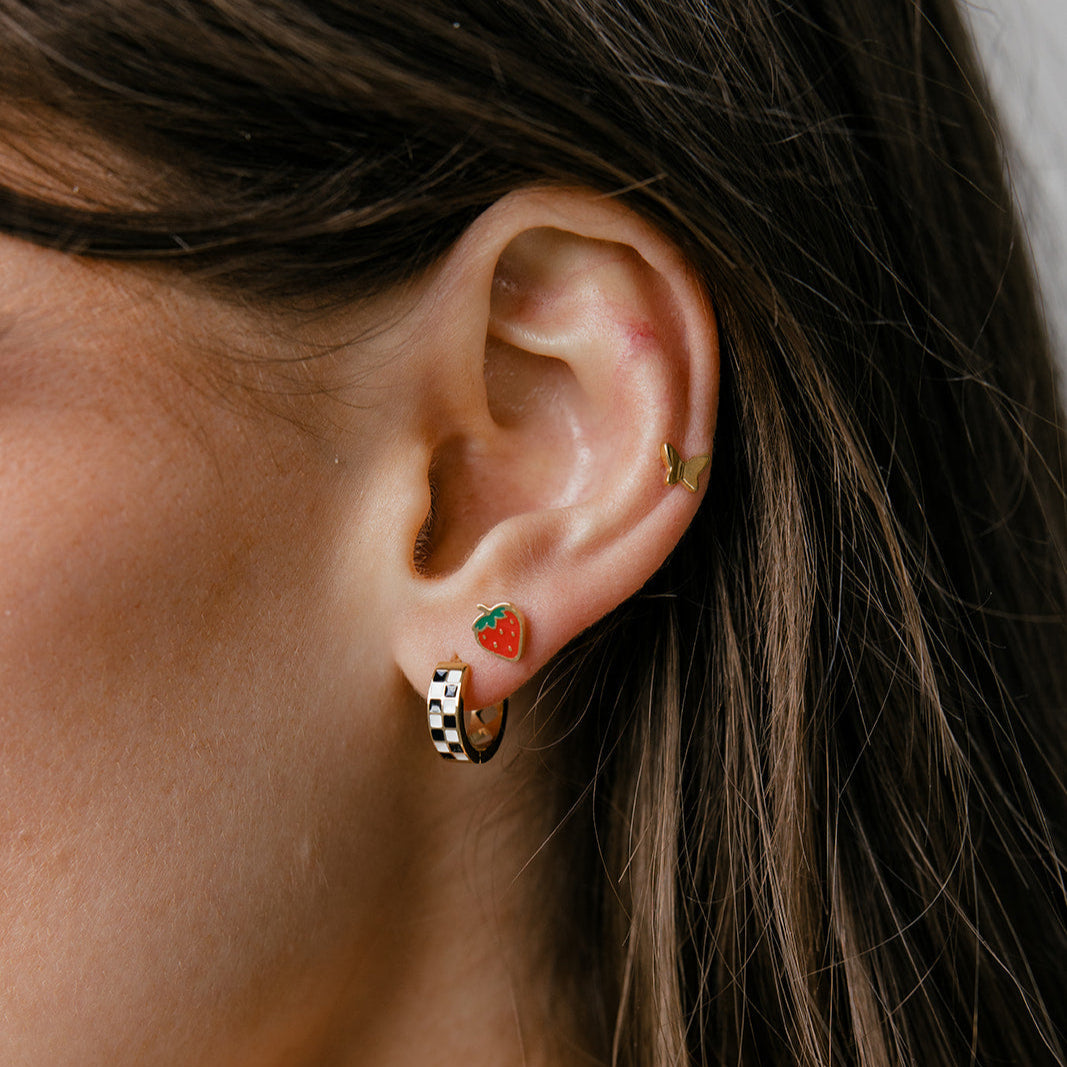 Checkered Titanium Clicker Hoops