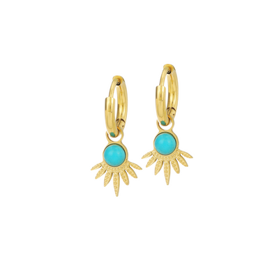 Turquoise Sunrise Hoops