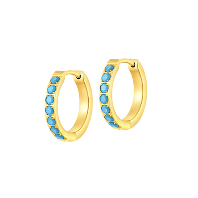 Blue Skies Hoops in Titanium