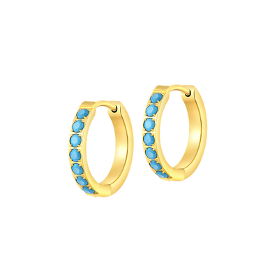 Blue Skies Hoops in Titanium