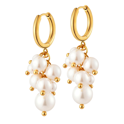 Pearl Cluster Hoops