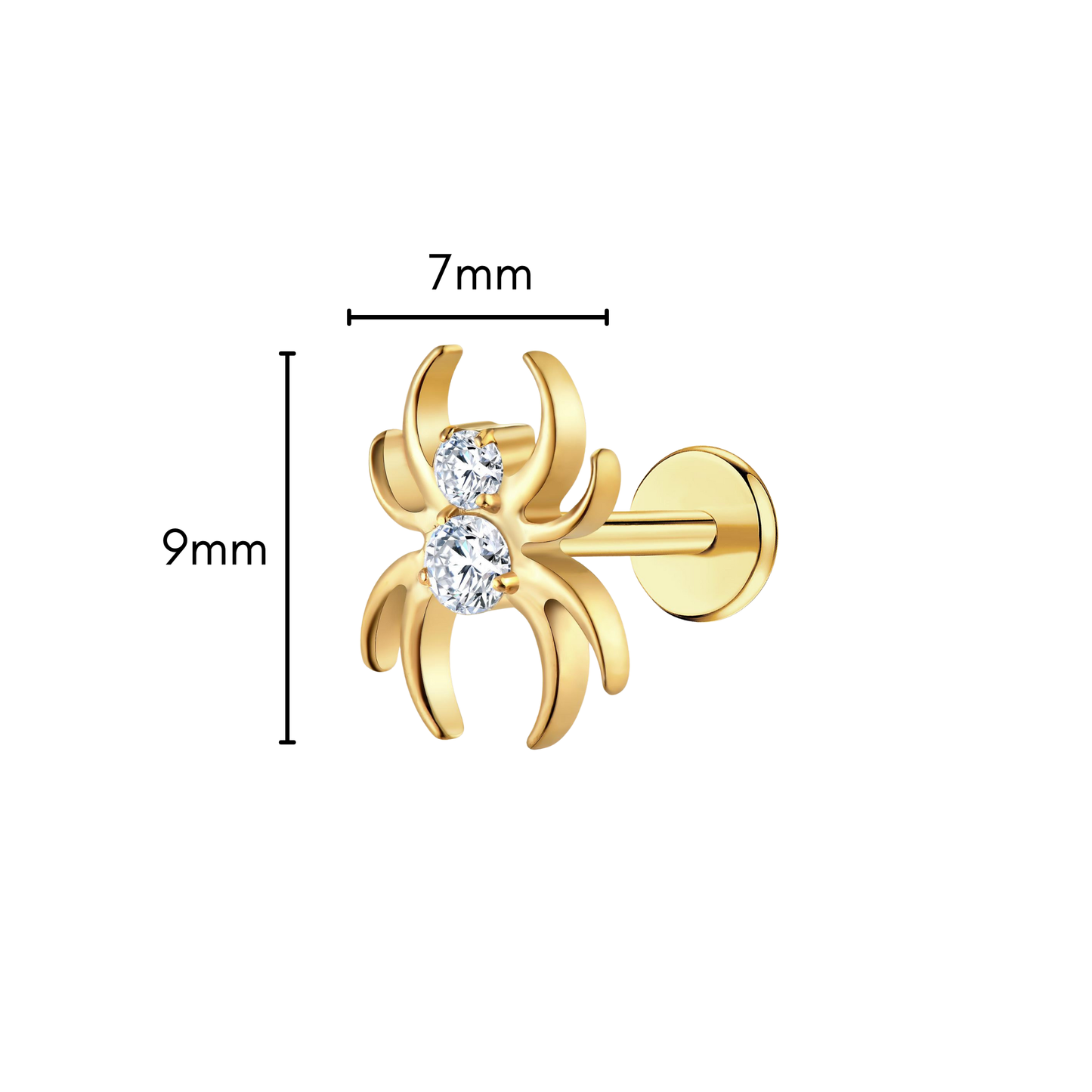 Sparkly Spider Flat Back Stud