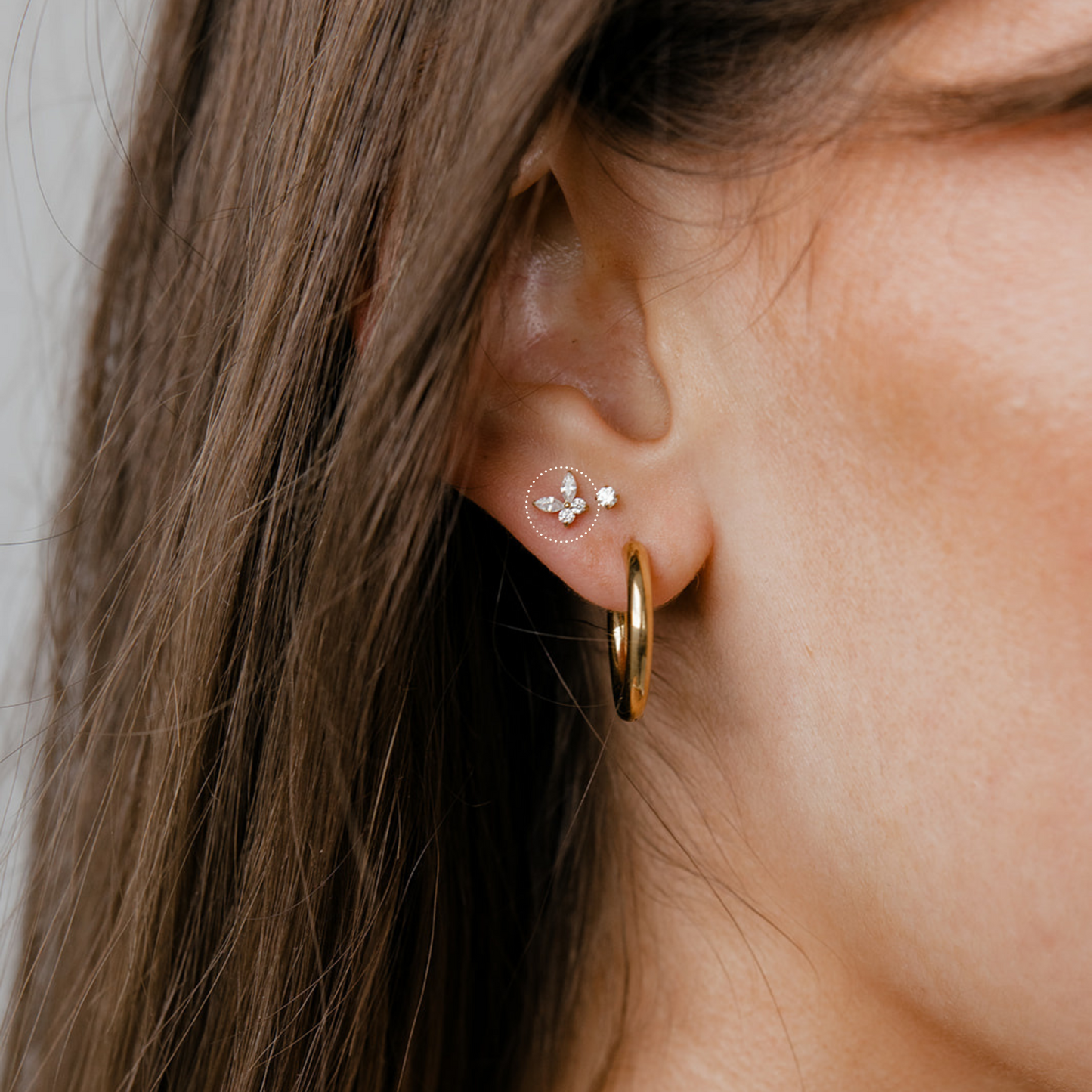Crystal Butterfly Flat Back Stud