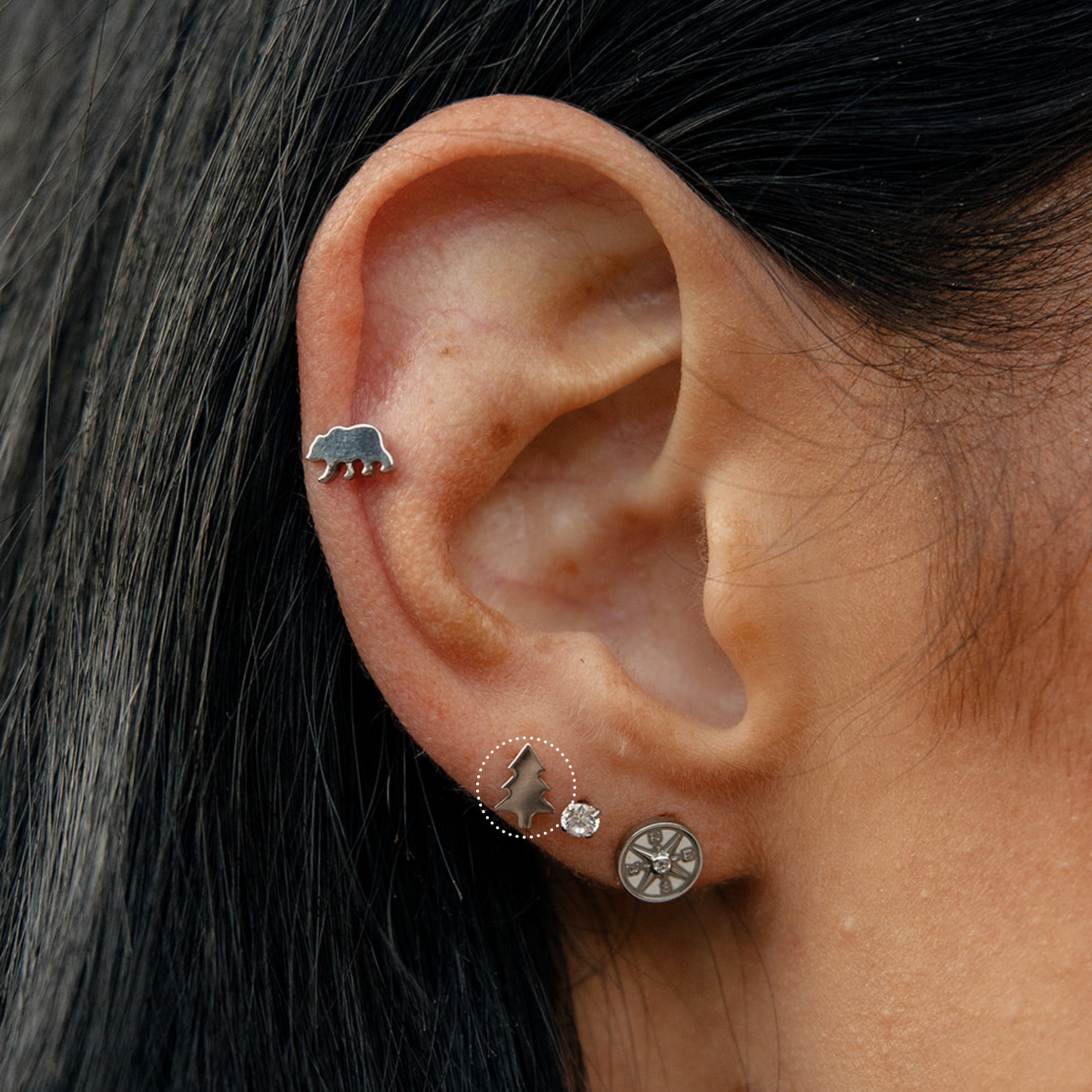 Pine Tree Flat Back Stud
