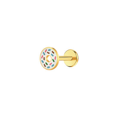 Sprinkled Donut Flat Back Stud