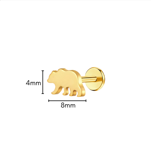 Grizzly Bear Flat Back Stud