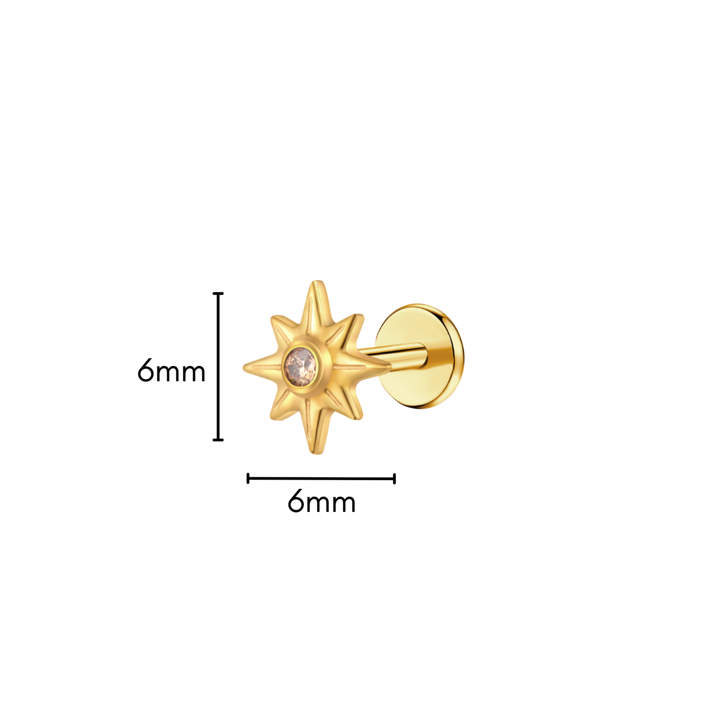 Topaz Nova Flat Back Stud