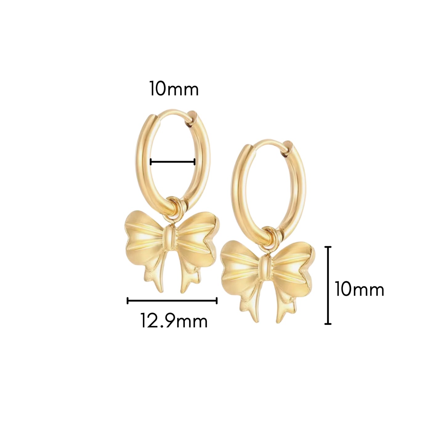 Bow Charm Hoops