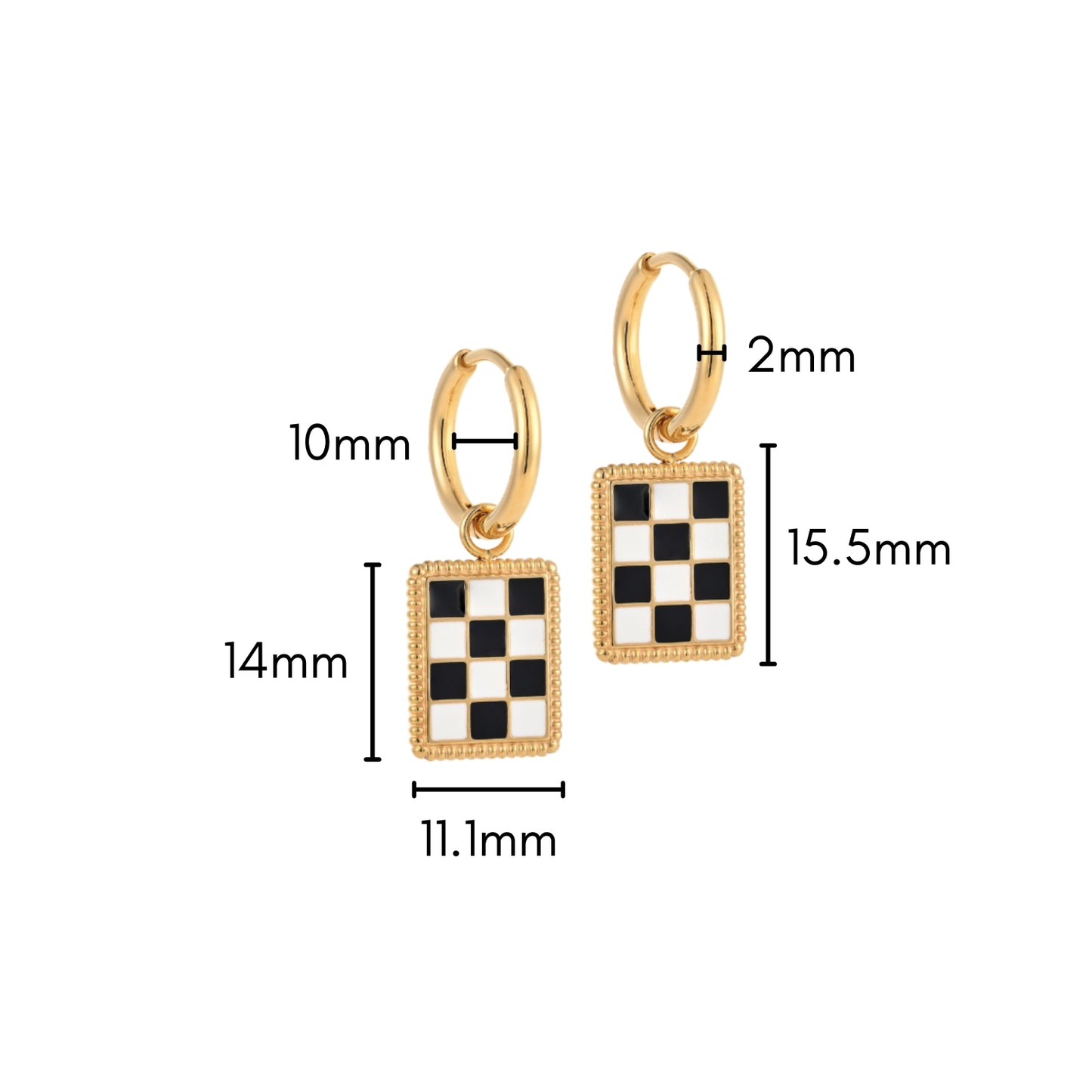 Checkered Charm Hoops