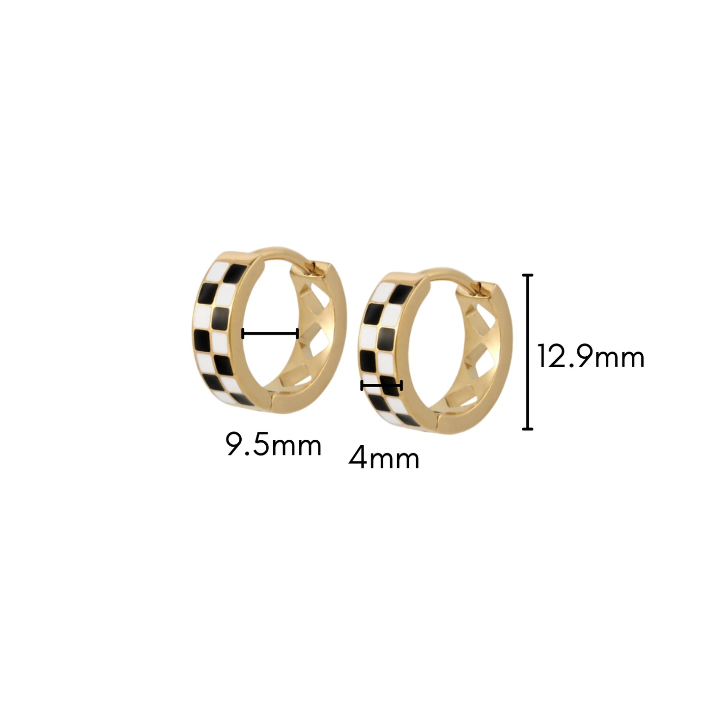 Checkered Titanium Clicker Hoops