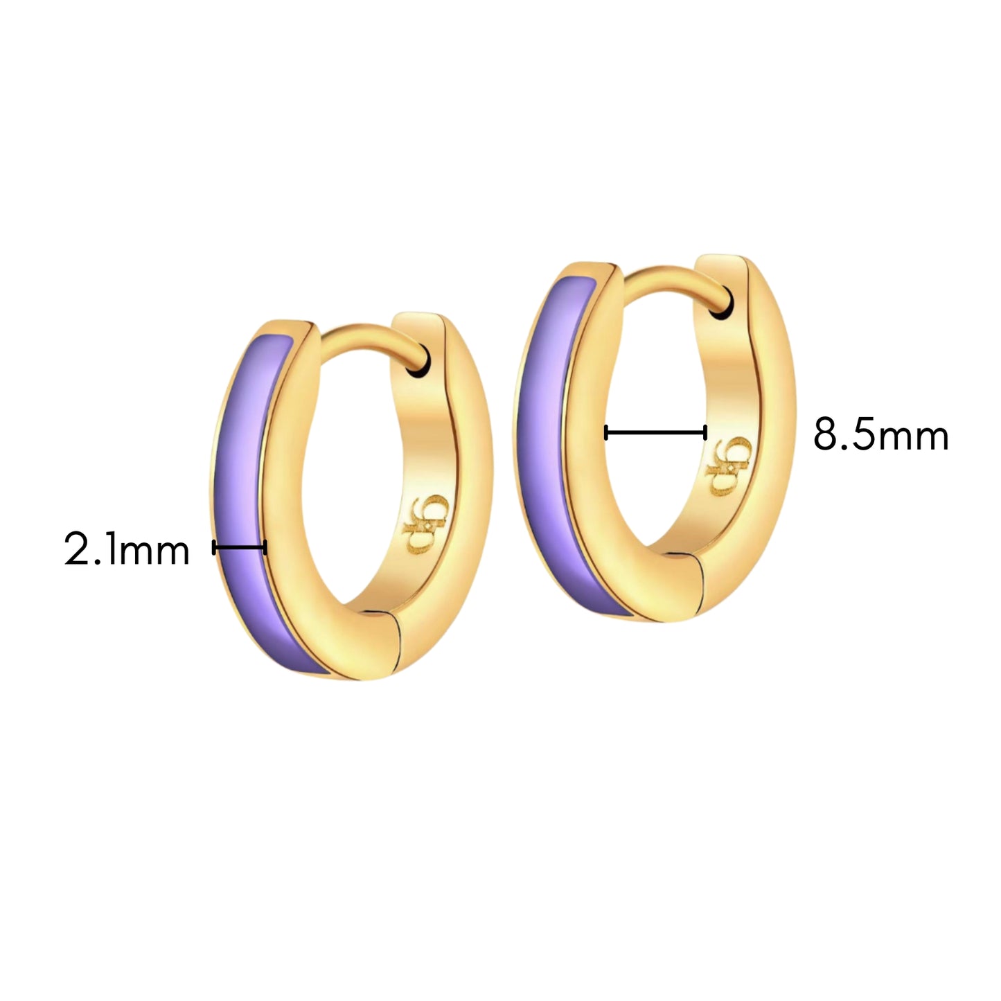 Colorful Enamel Hoops in Titanium