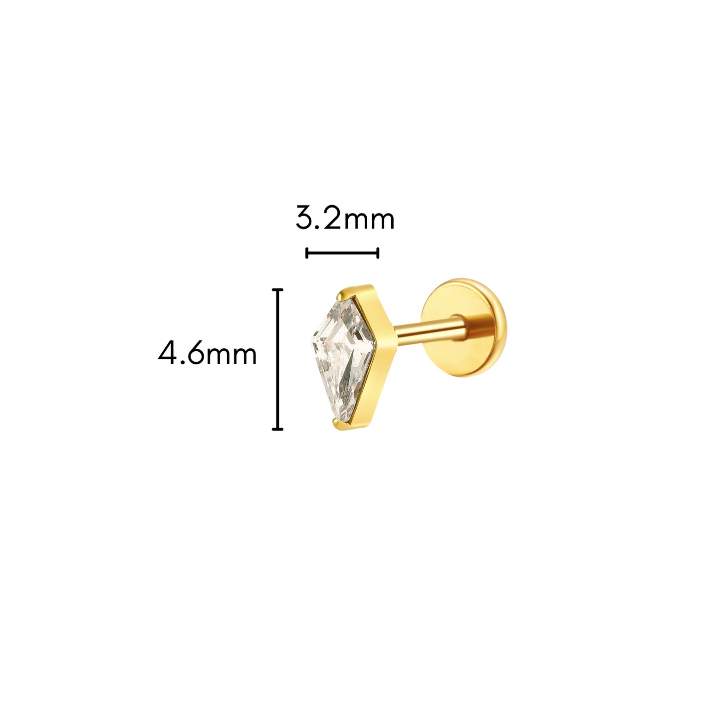 Crystal Kite Flat Back Stud