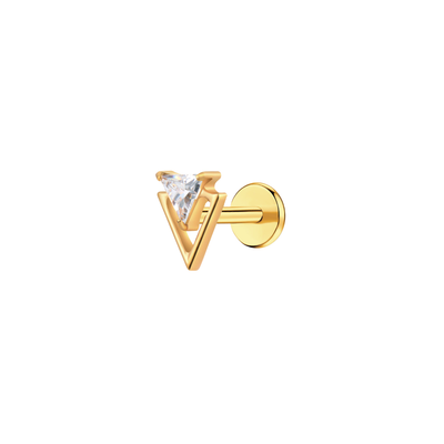 Double Triangle Flat Back Stud