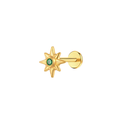 Emerald Nova Flat Back Stud