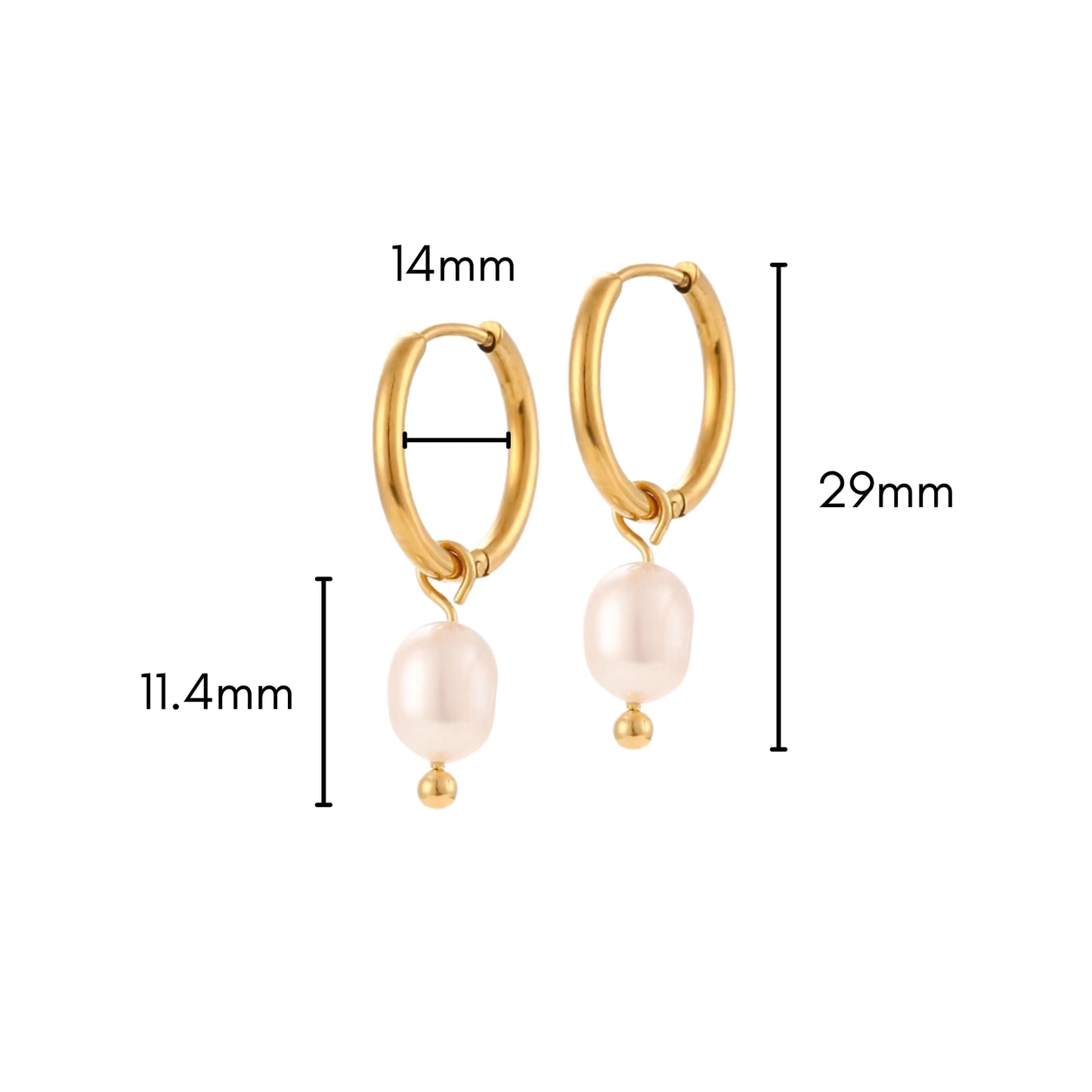 Pearl Charm Hoops