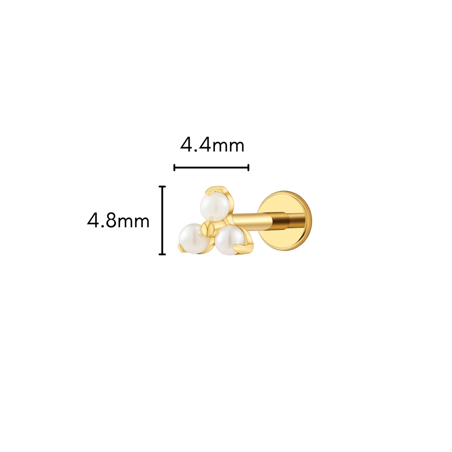 Pearl Trinity Flat Back Stud