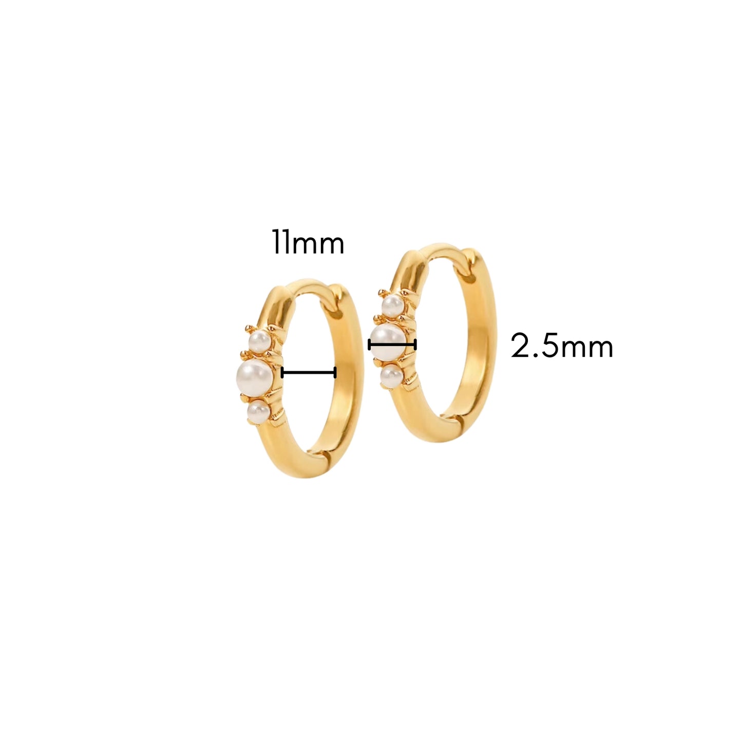 Pearl Trio Clicker Hoops