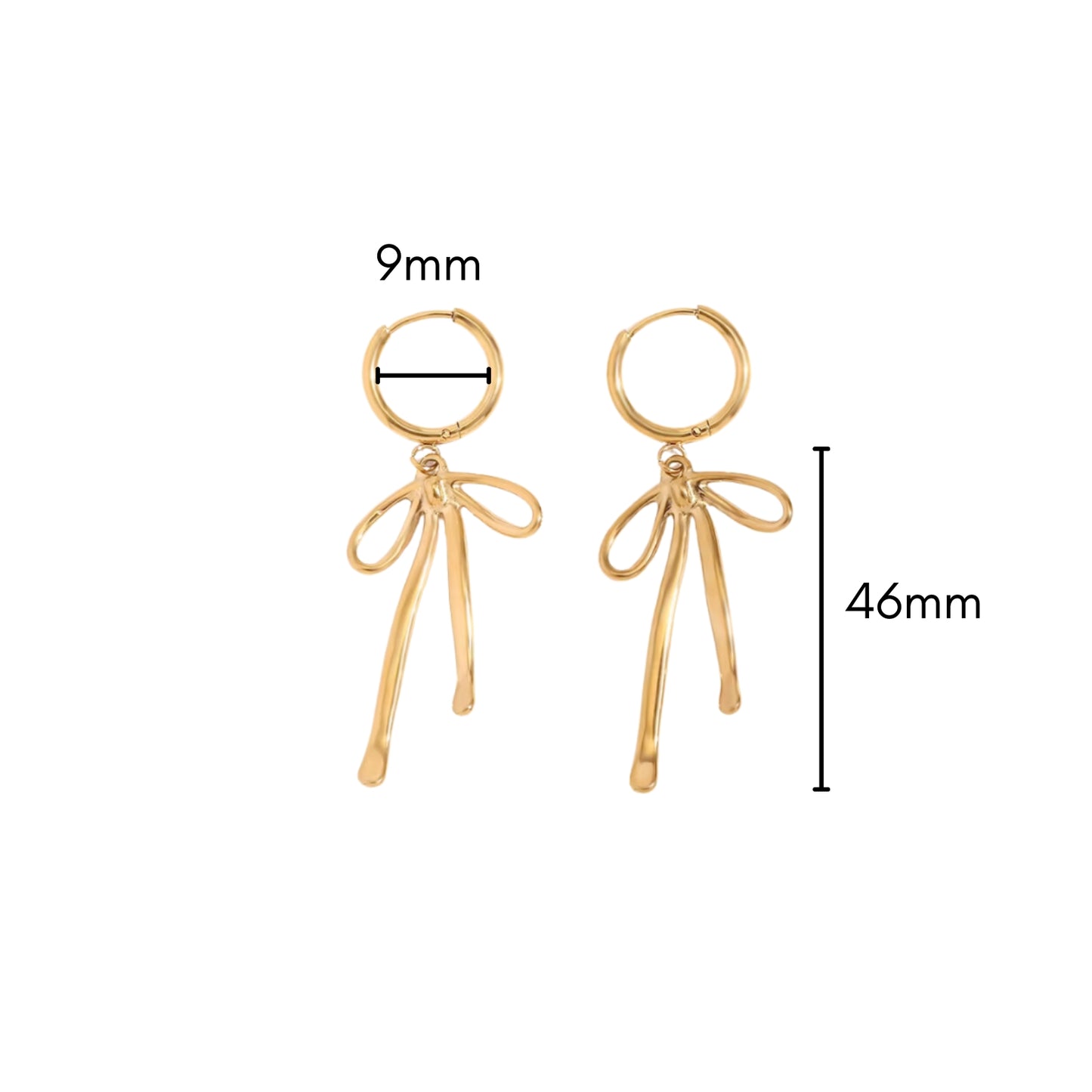 Ribbon Charm Hoops