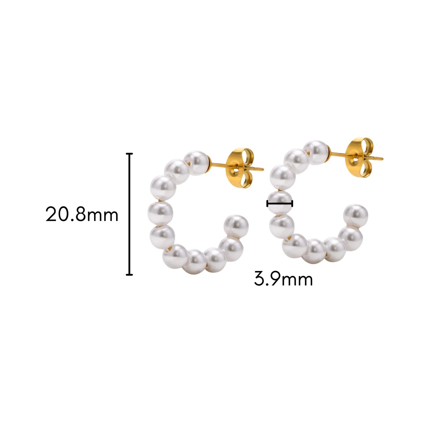 Simple Pearl Hoops
