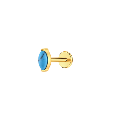 Turquoise Marquise Flat Back Stud