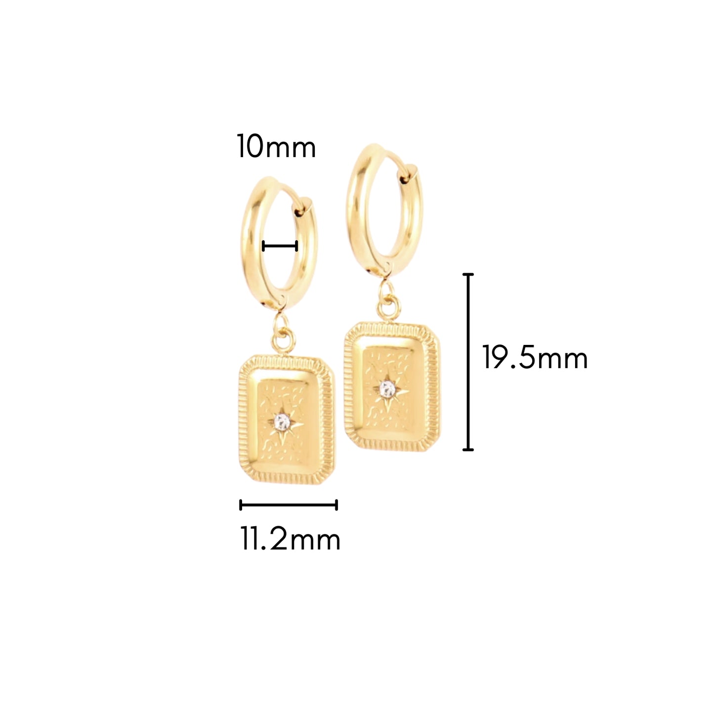 Twinkling Charm Hoops